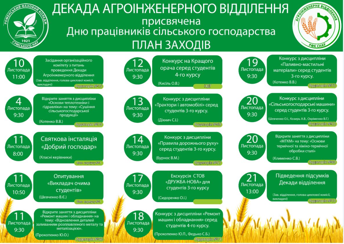 Ви зараз переглядаєте Декада Агроінженерного відділення